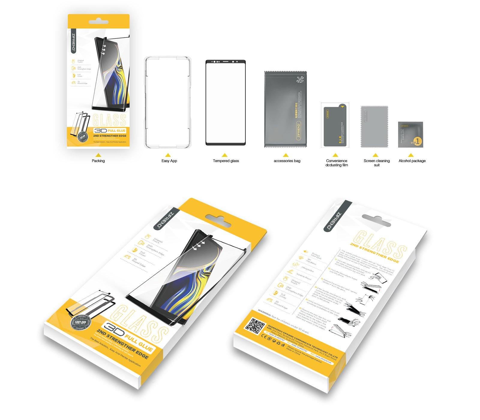 Premium 3D Full Glue Full Cover Tempered Glass with Frame Applicator 3D Full Glue Glass with Applicator zifriend