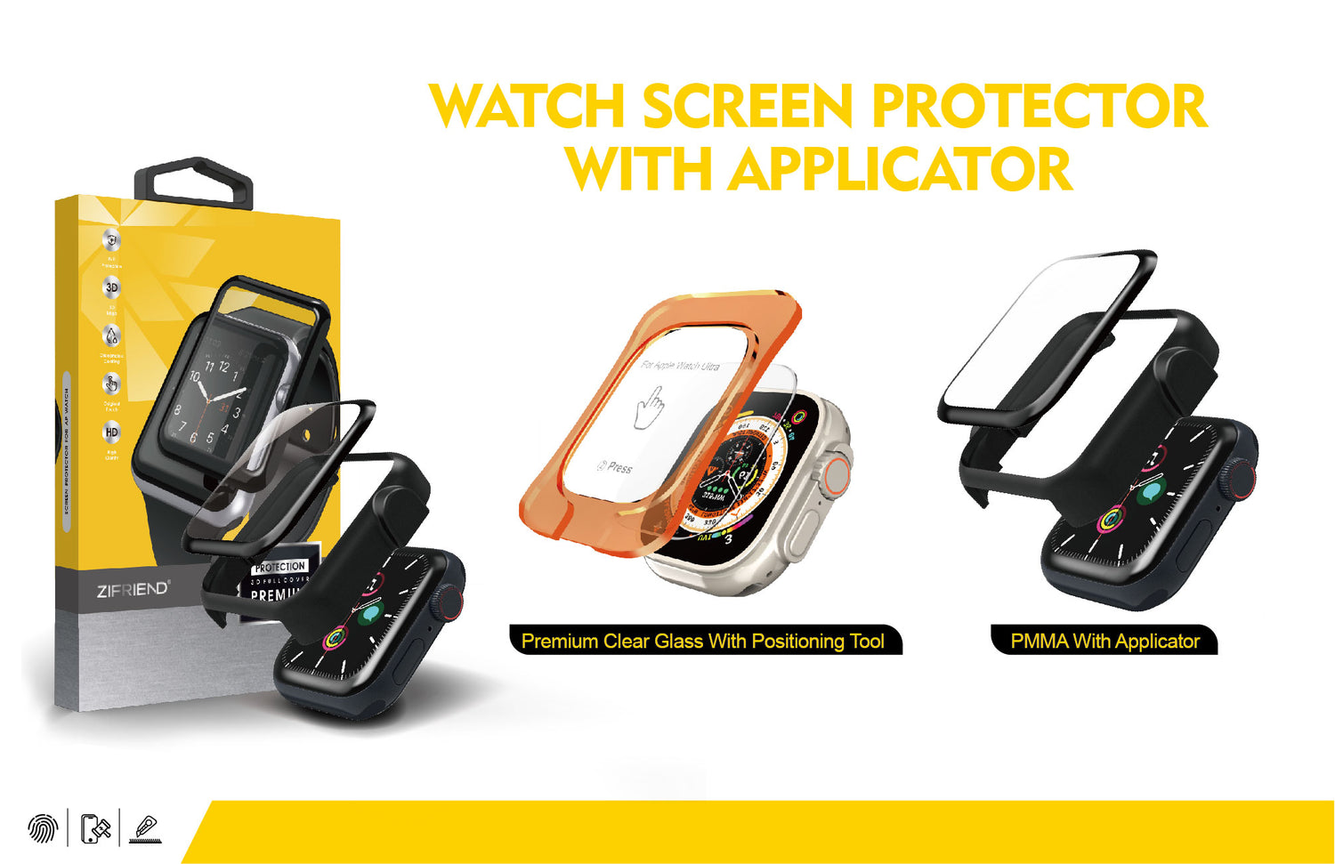 SMARTWATCH SCREEN PROTECTORS WITH INSTALLATION KIT